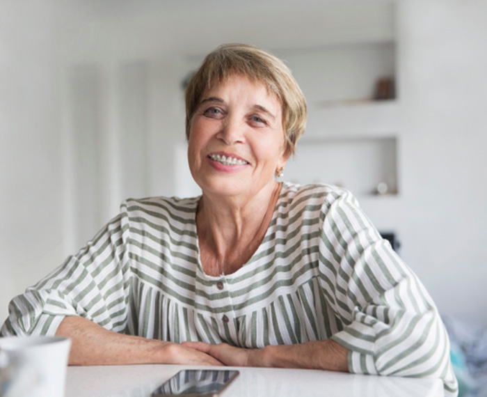 Woman smiling with braces