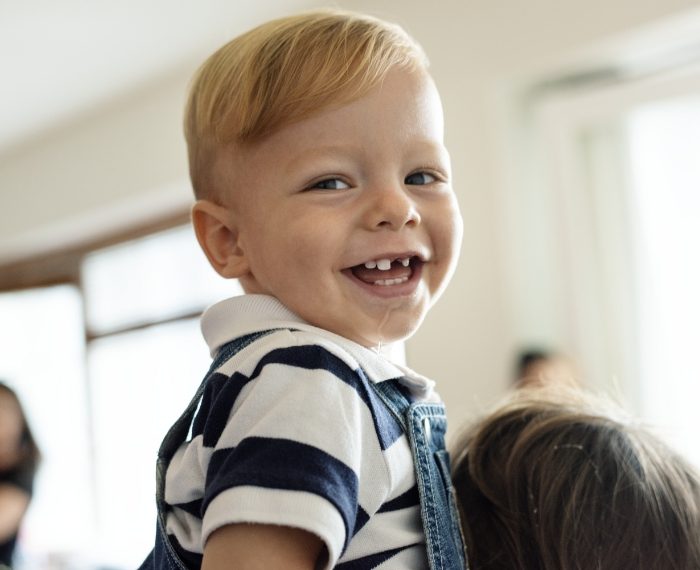 Little boy grinning after visiting dentist for toddlers in Pleasanton