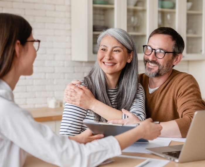 Two people at dental consultation