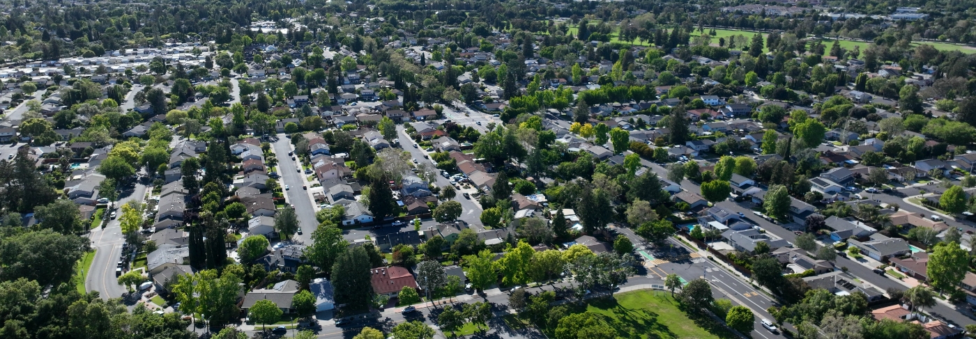 Aerial view of Pleasanton California