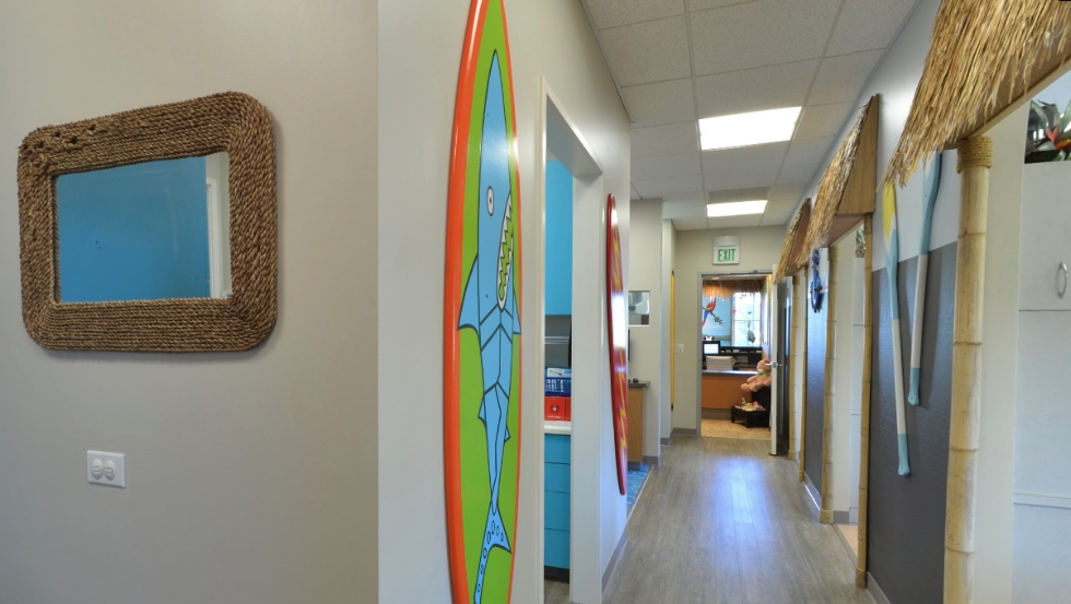 Hallway leading to dental treatment rooms